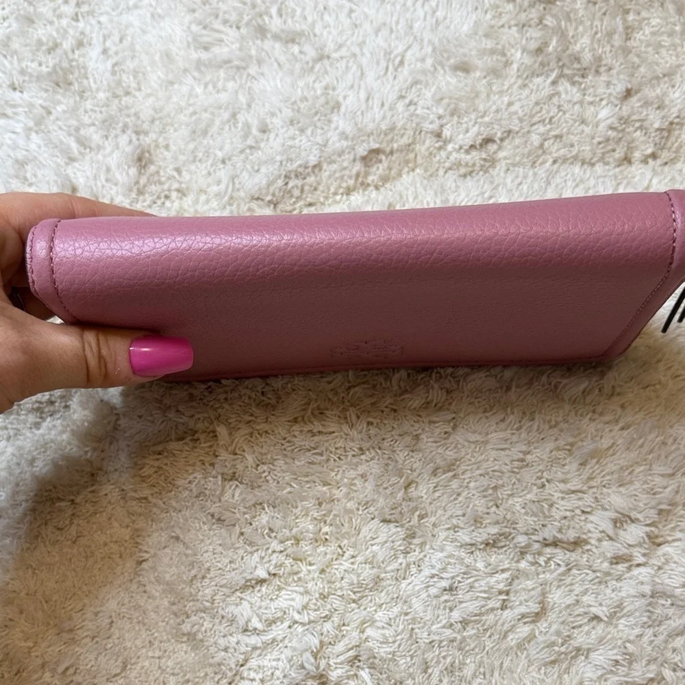 Tory Burch Mauve Thea Multi-Gusset Zip Continental Leather Wallet